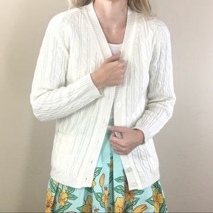 Vintage Penrose White Knit Cardigan Sweater
